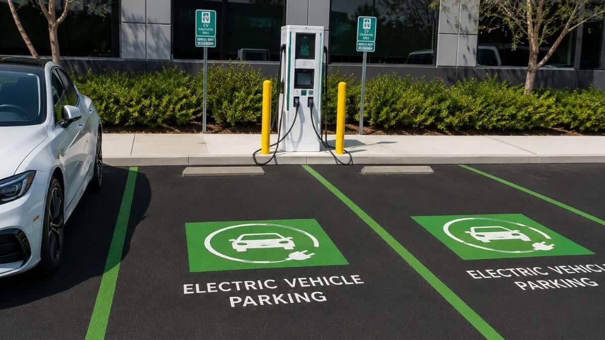 Custom stencils and directional markings for commercial facilities